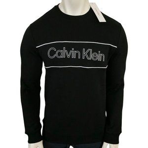 NWT CALVIN KLEIN AUTHENTIC MEN'S BLACK CREW NECK LONG SLEEVE SWEATSHIRT SIZE L